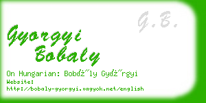 gyorgyi bobaly business card